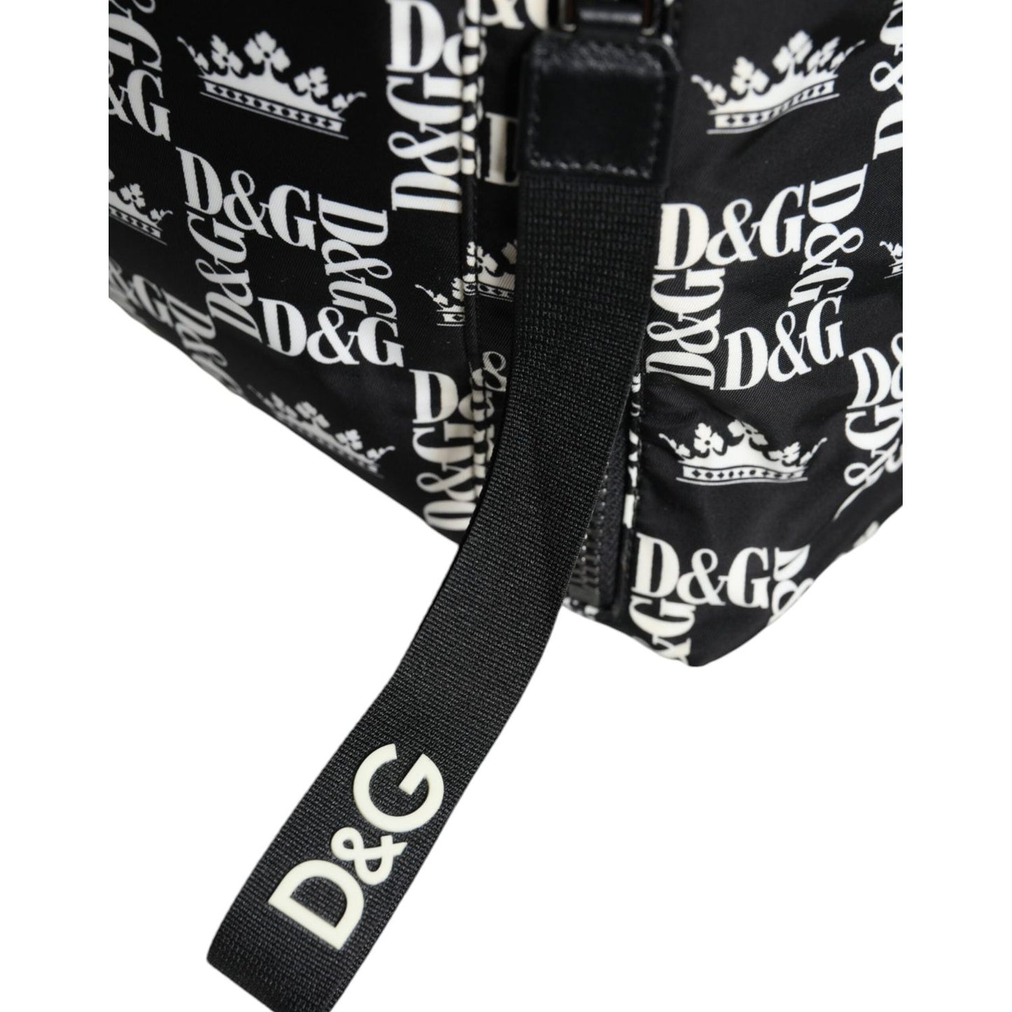 Dolce & Gabbana Black White DG Crown Logo Nylon Backpack Bag Dolce & Gabbana Light Gray