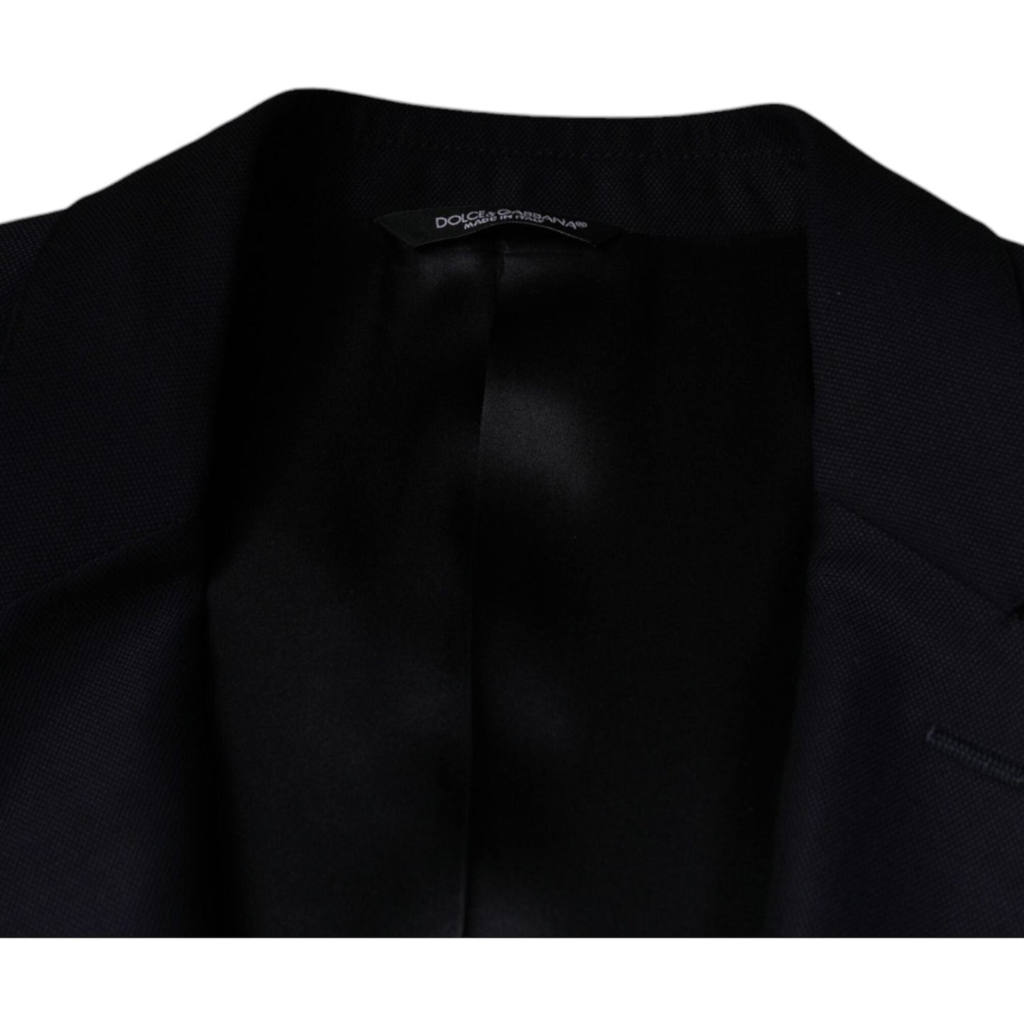 Dolce & Gabbana Dark Blue Wool Single Breasted Dress Coat Blazer Dolce & Gabbana Black