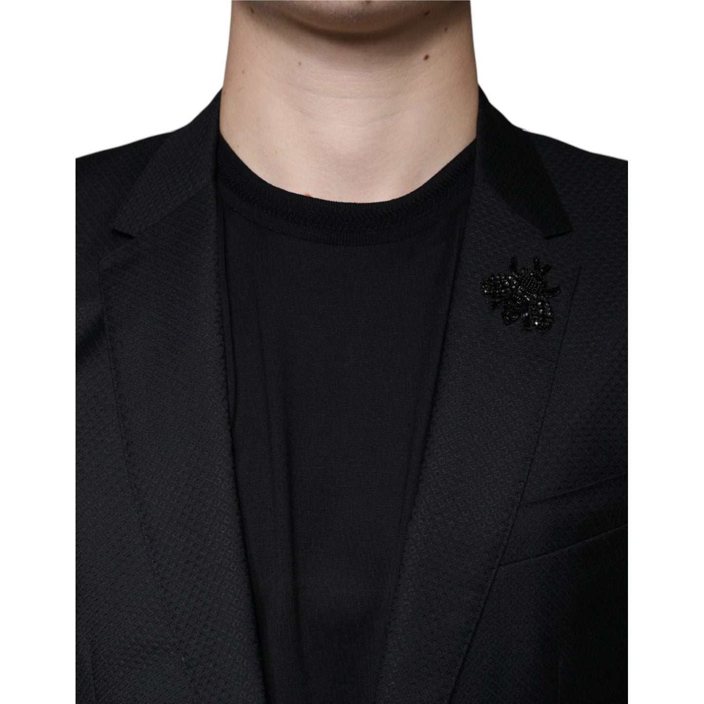 Dolce & Gabbana Black MARTINI Bee Single Breasted Blazer Dolce & Gabbana Black