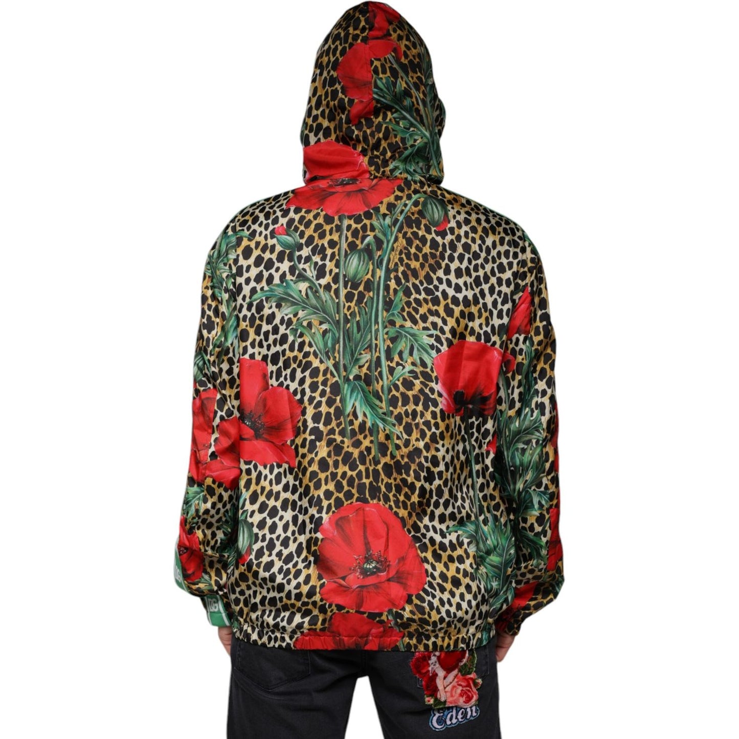 Dolce & Gabbana Multicolor Leopard Floral Hooded Jacket Dolce & Gabbana Dark Slate Gray