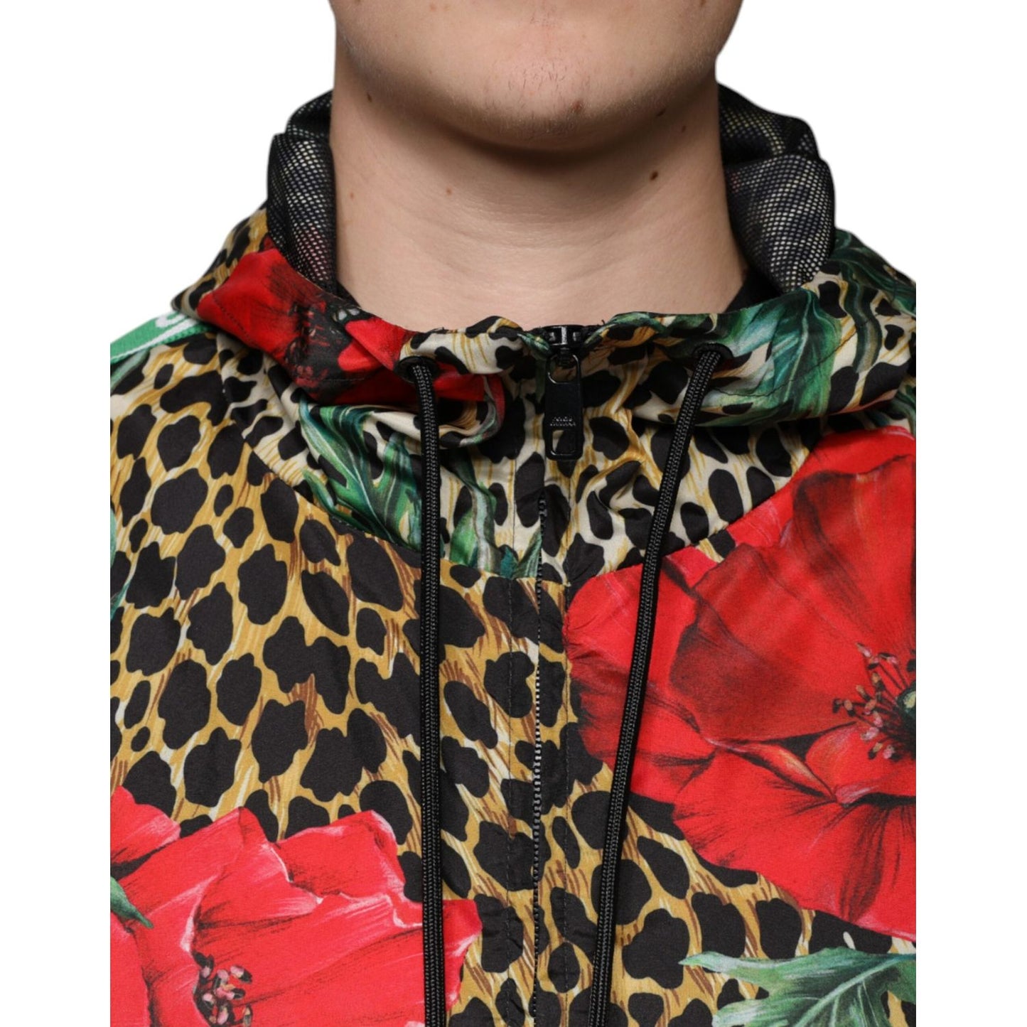 Dolce & Gabbana Multicolor Leopard Floral Hooded Jacket Dolce & Gabbana Dark Slate Gray