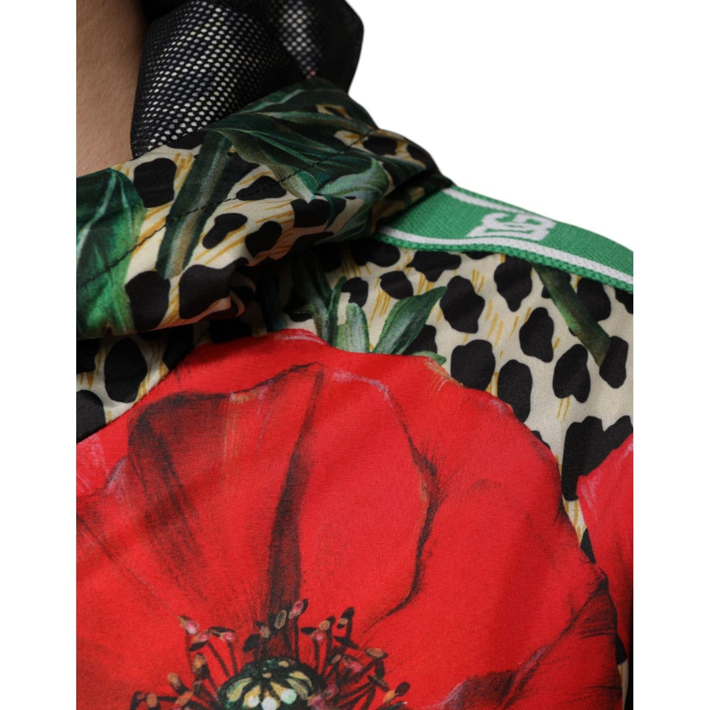 Dolce & Gabbana Multicolor Leopard Floral Hooded Jacket Dolce & Gabbana Black
