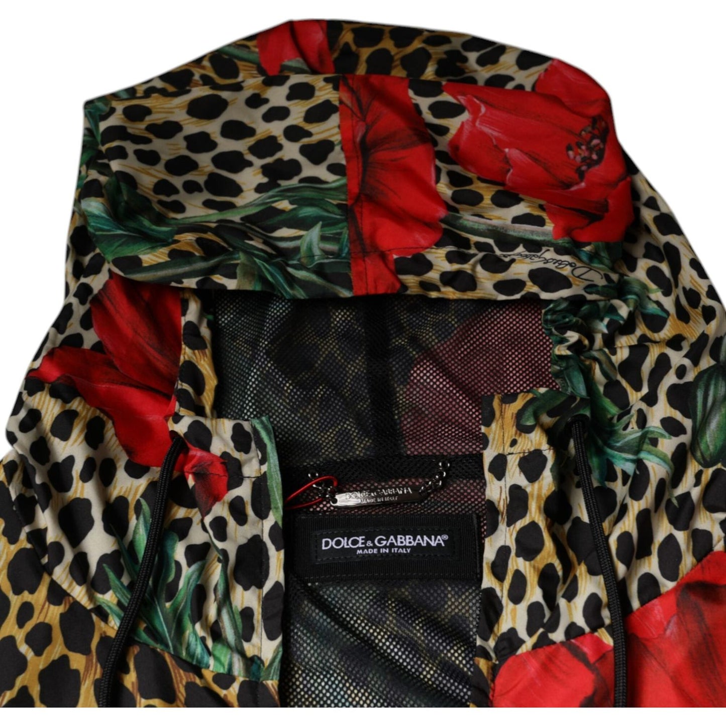 Dolce & Gabbana Multicolor Leopard Floral Hooded Jacket Dolce & Gabbana Black