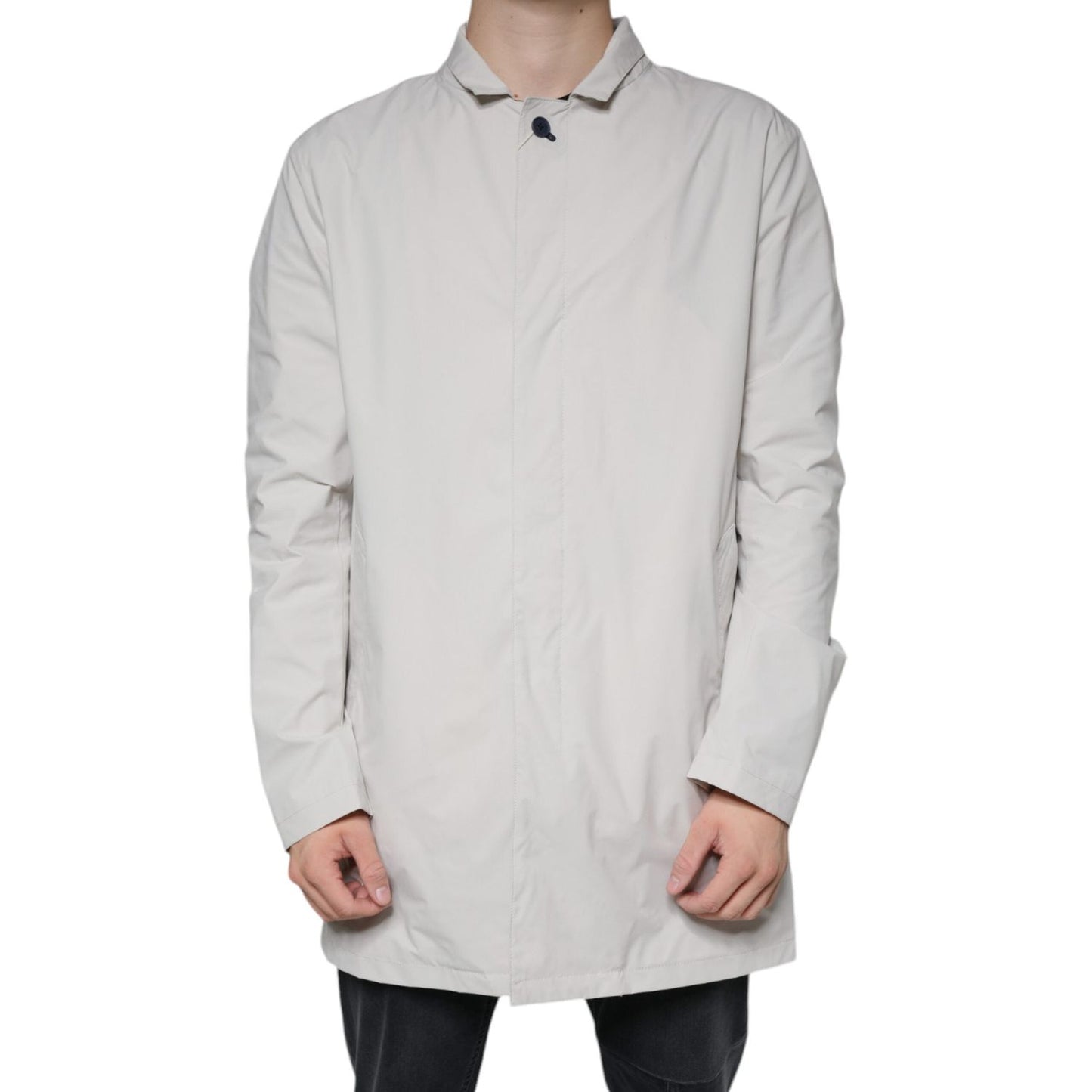 People Of Shibuya Off White Full Zip Coat Men Jacket People Of Shibuya Light Gray