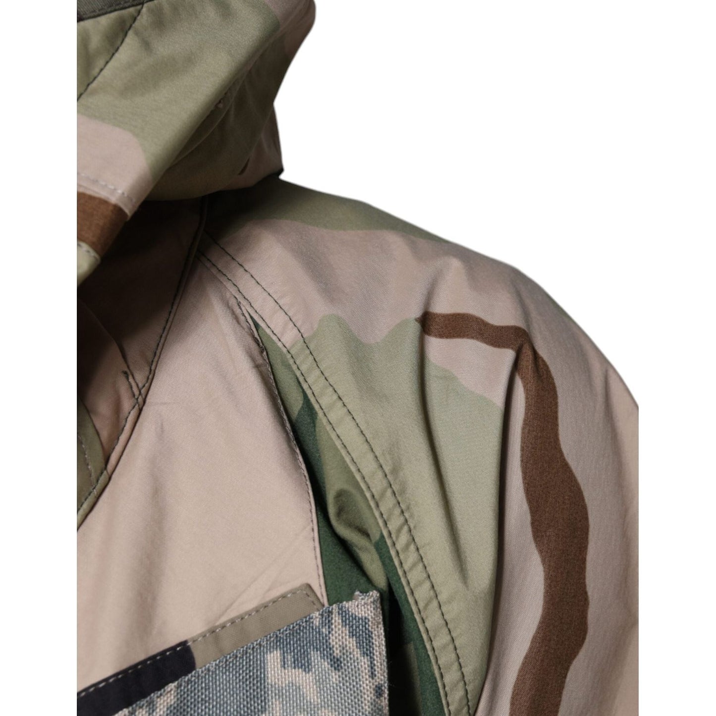 Dolce & Gabbana Multicolor Camouflage Full Zip Hooded Jacket Dolce & Gabbana Light Slate Gray