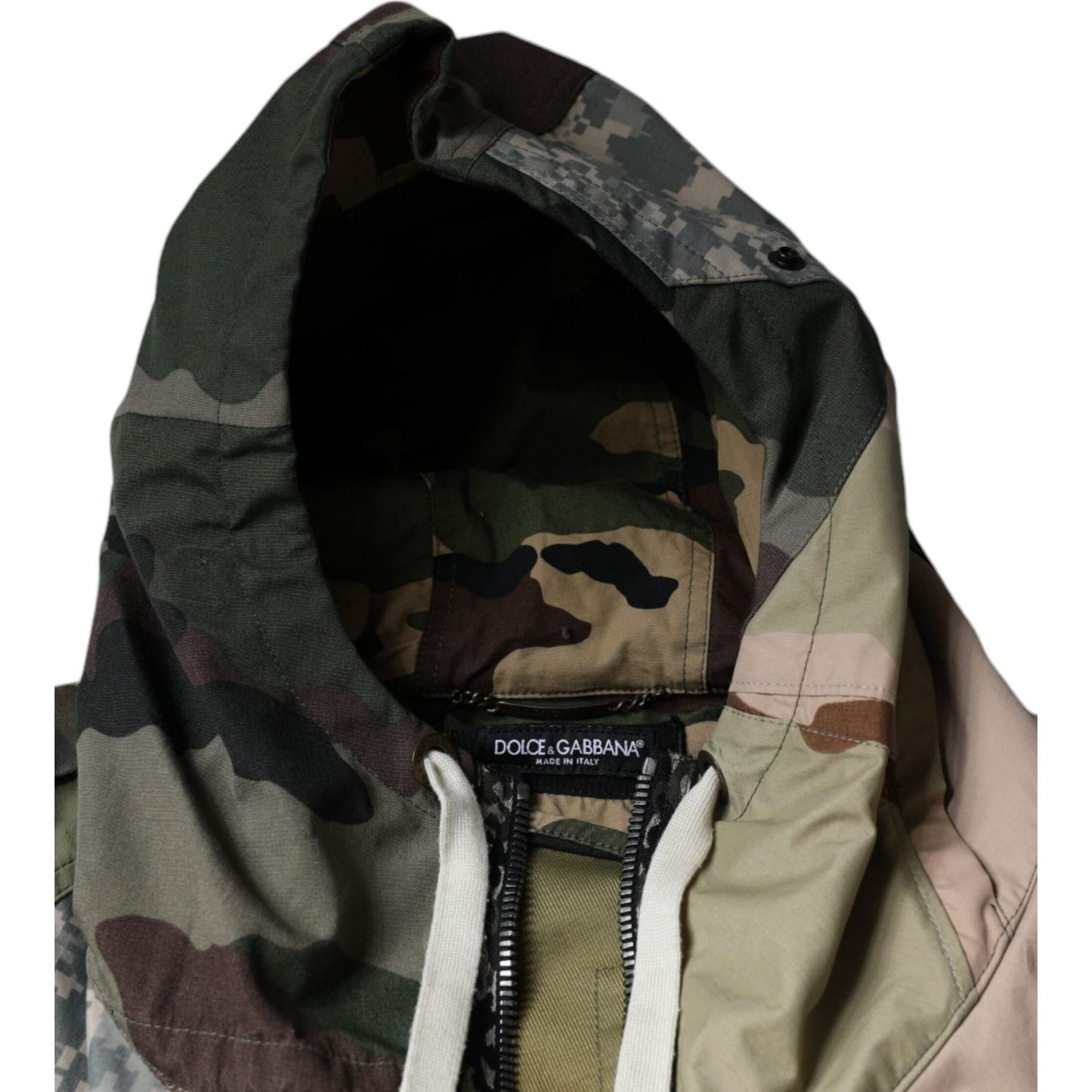 Dolce & Gabbana Multicolor Camouflage Full Zip Hooded Jacket Dolce & Gabbana Black