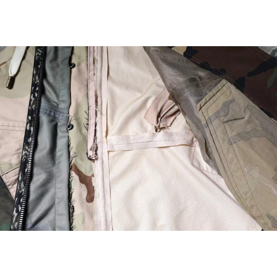 Dolce & Gabbana Multicolor Camouflage Full Zip Hooded Jacket Dolce & Gabbana Gray