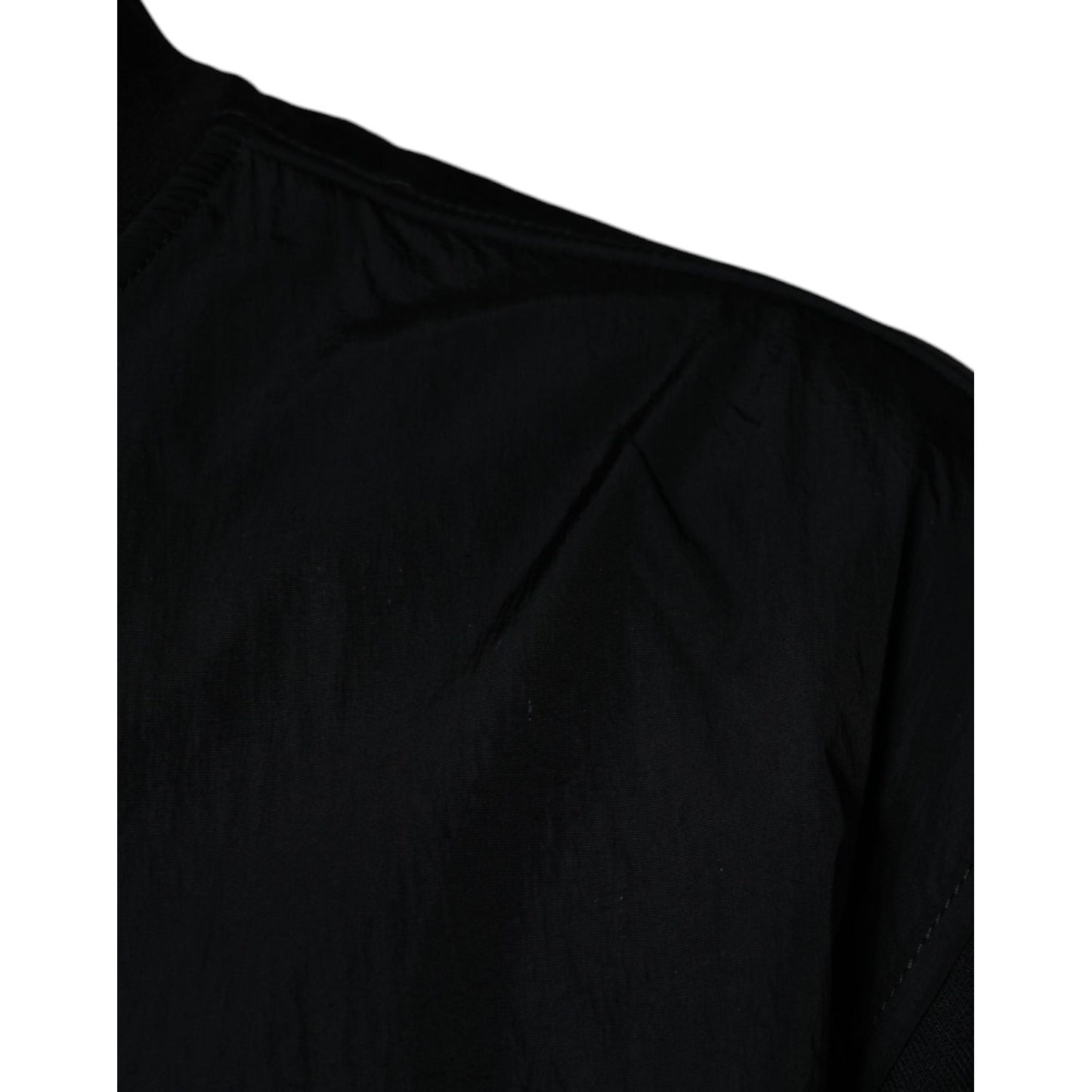 MSGM Black Cotton Full Zip Bomber Long Sleeves Jacket MSGM Black
