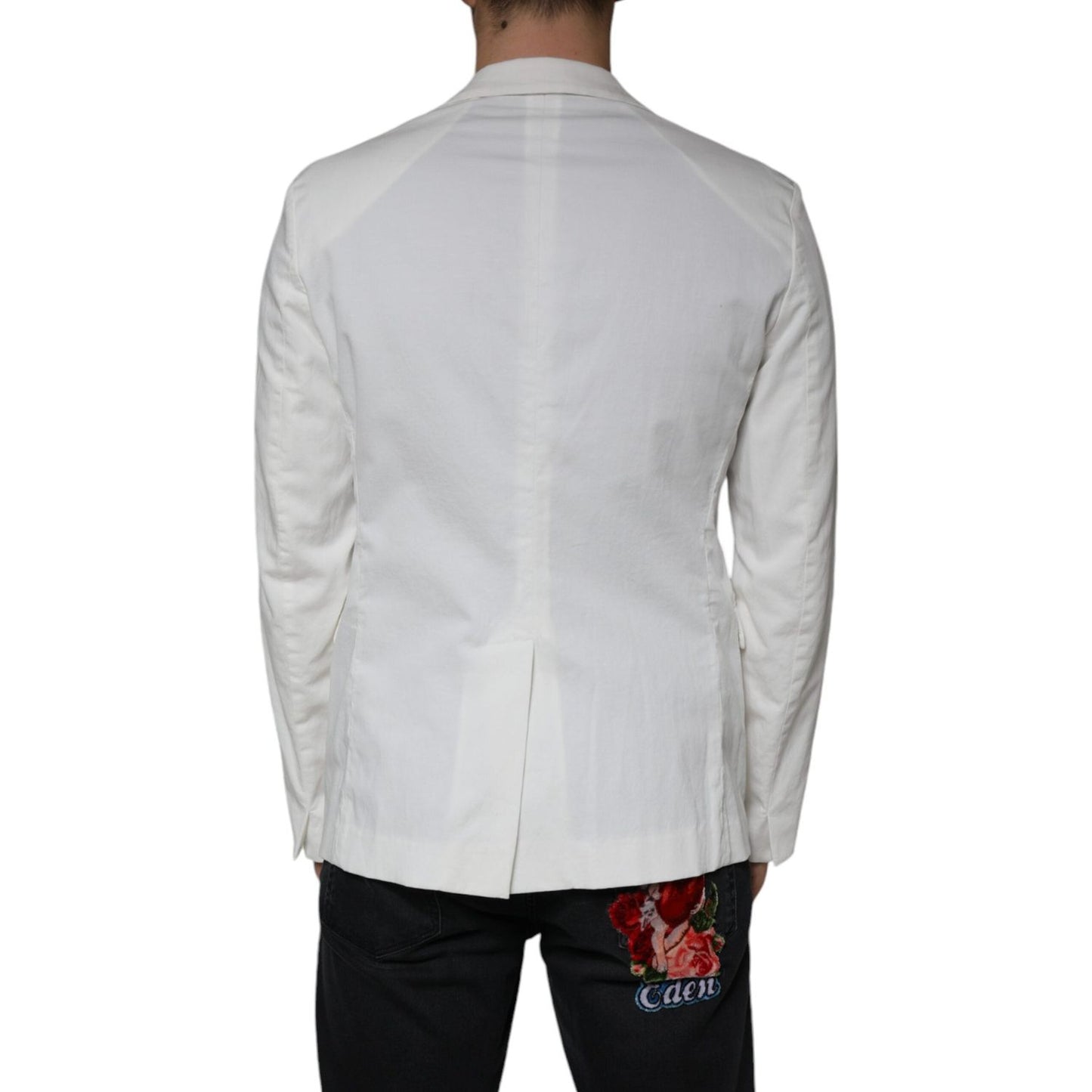 Dondup White Single Breasted One Button Dress Formal Blazer Dondup Gray