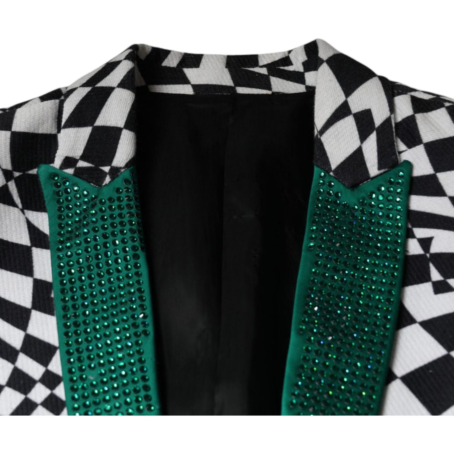 John Richmond Black White Checkered Crystal Single Breasted Blazer John Richmond Gray