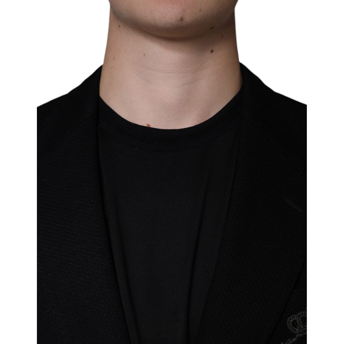 Dolce & Gabbana Black Crown Bee Single Breasted Coat Blazer Dolce & Gabbana Rosy Brown