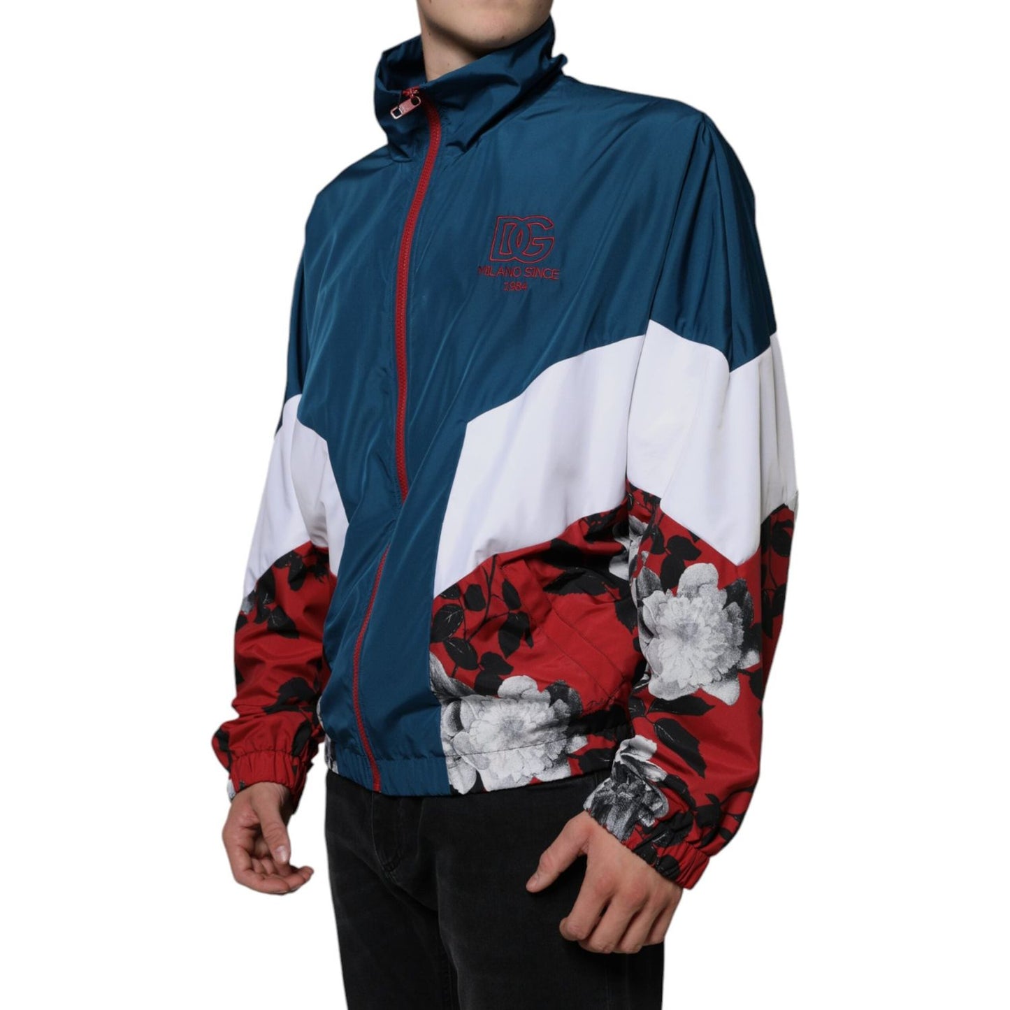 Dolce & Gabbana Multicolor Polyester Full Zip Jacket Dolce & Gabbana Dark Gray