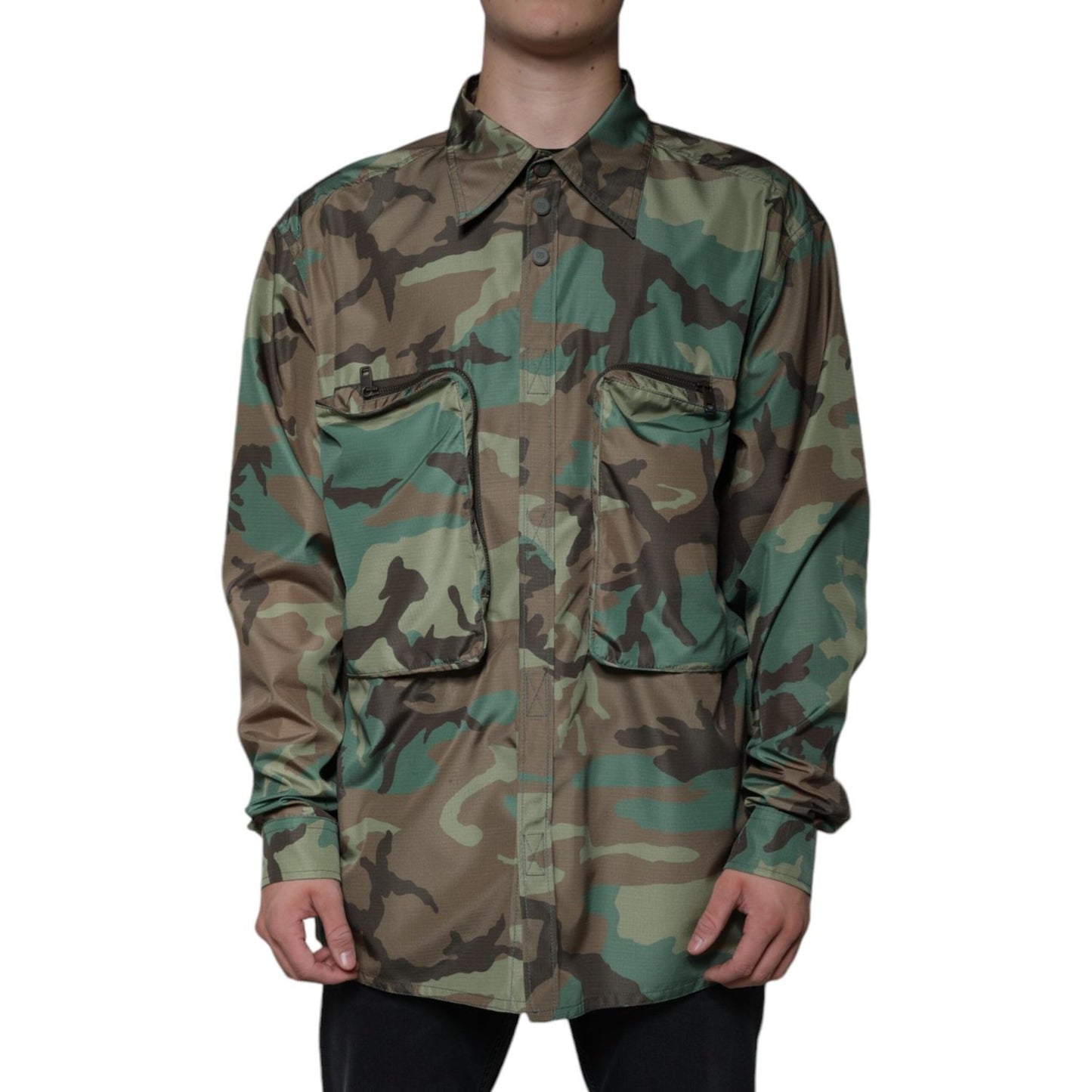 Dolce & Gabbana Multicolor Camouflage Button Down Shirt Dolce & Gabbana Dark Slate Gray