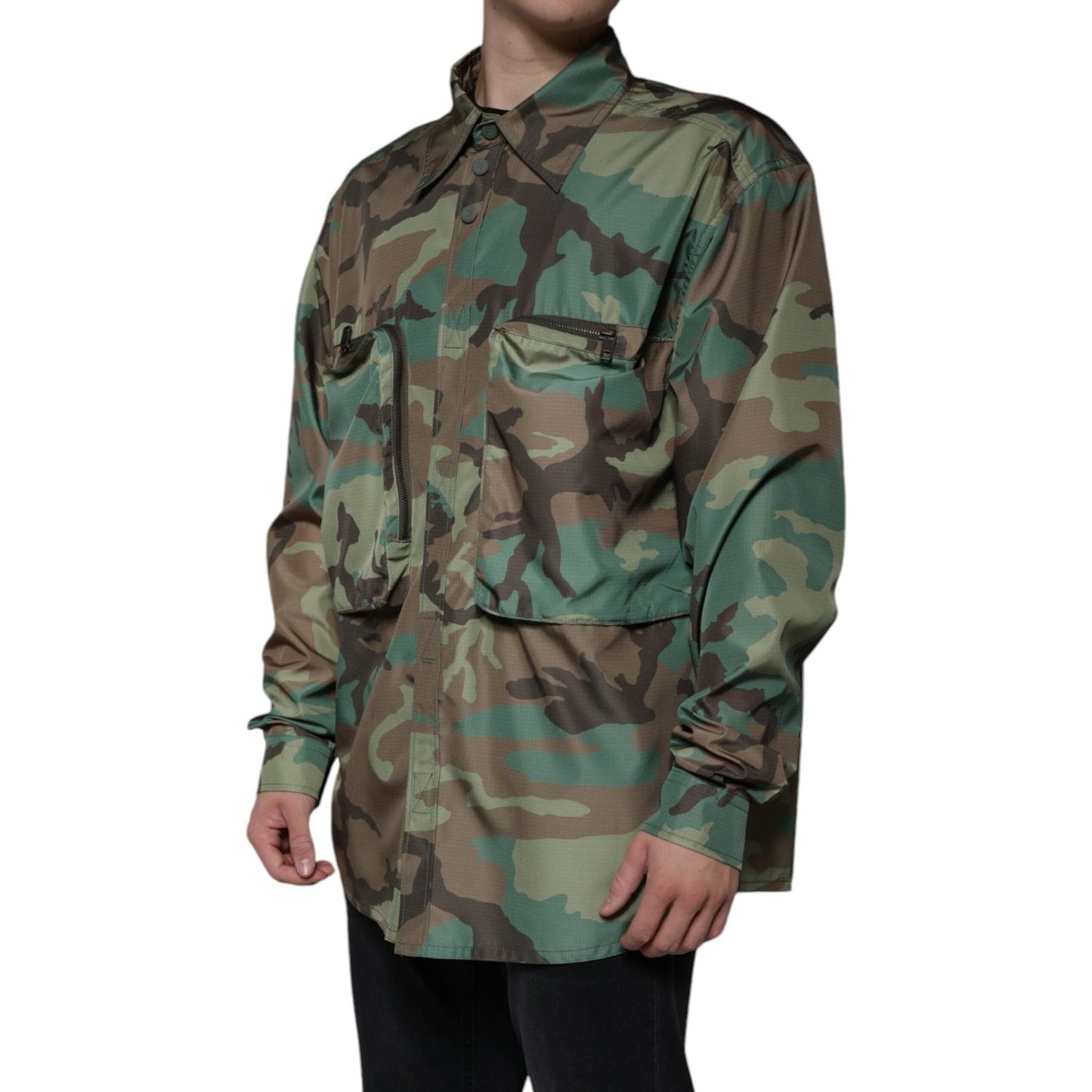 Dolce & Gabbana Multicolor Camouflage Button Down Shirt Dolce & Gabbana Dark Slate Gray