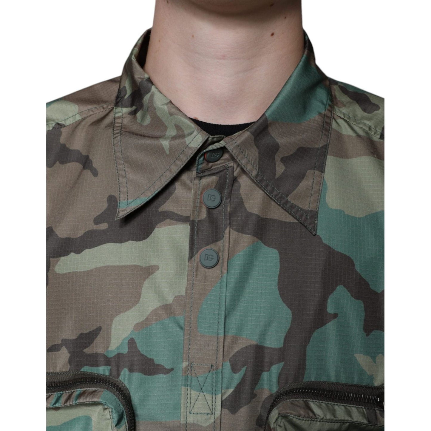 Dolce & Gabbana Multicolor Camouflage Button Down Shirt Dolce & Gabbana Dark Slate Gray
