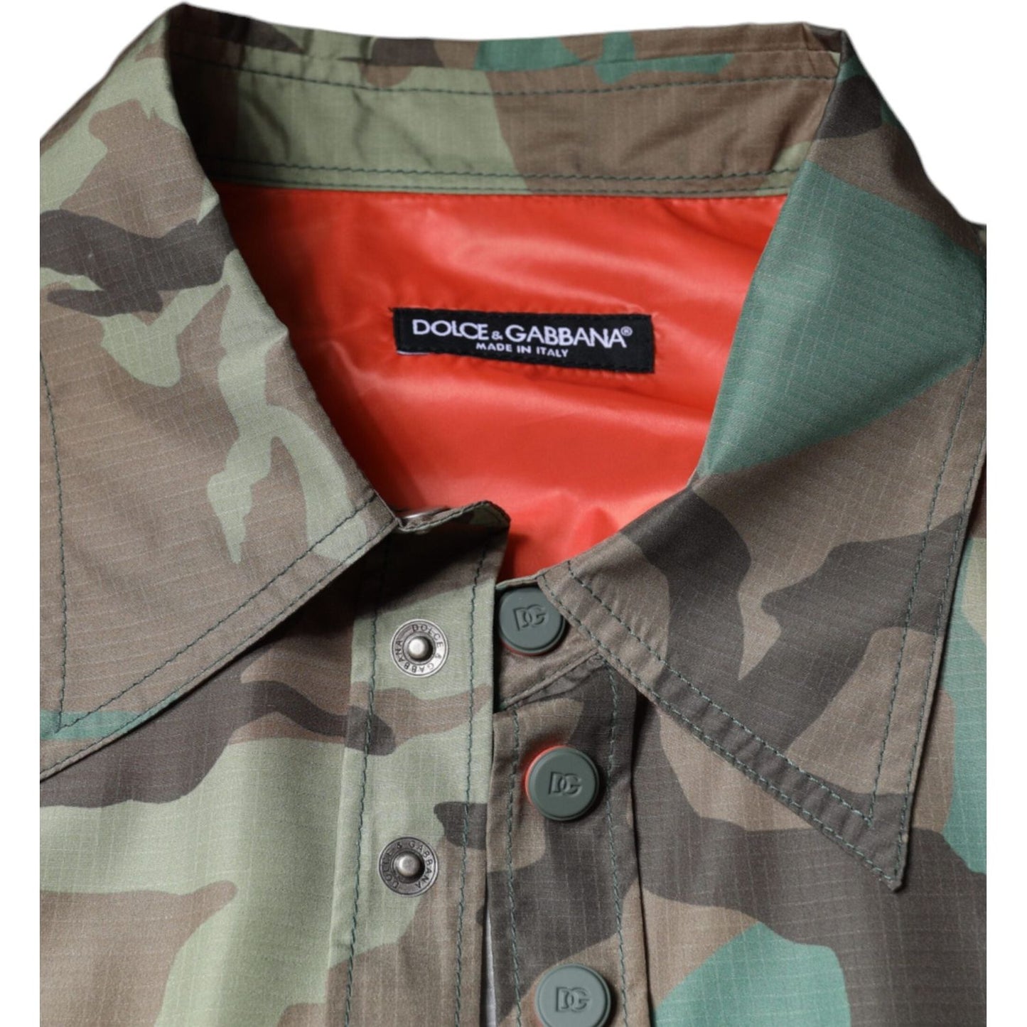 Dolce & Gabbana Multicolor Camouflage Button Down Shirt Dolce & Gabbana Dim Gray