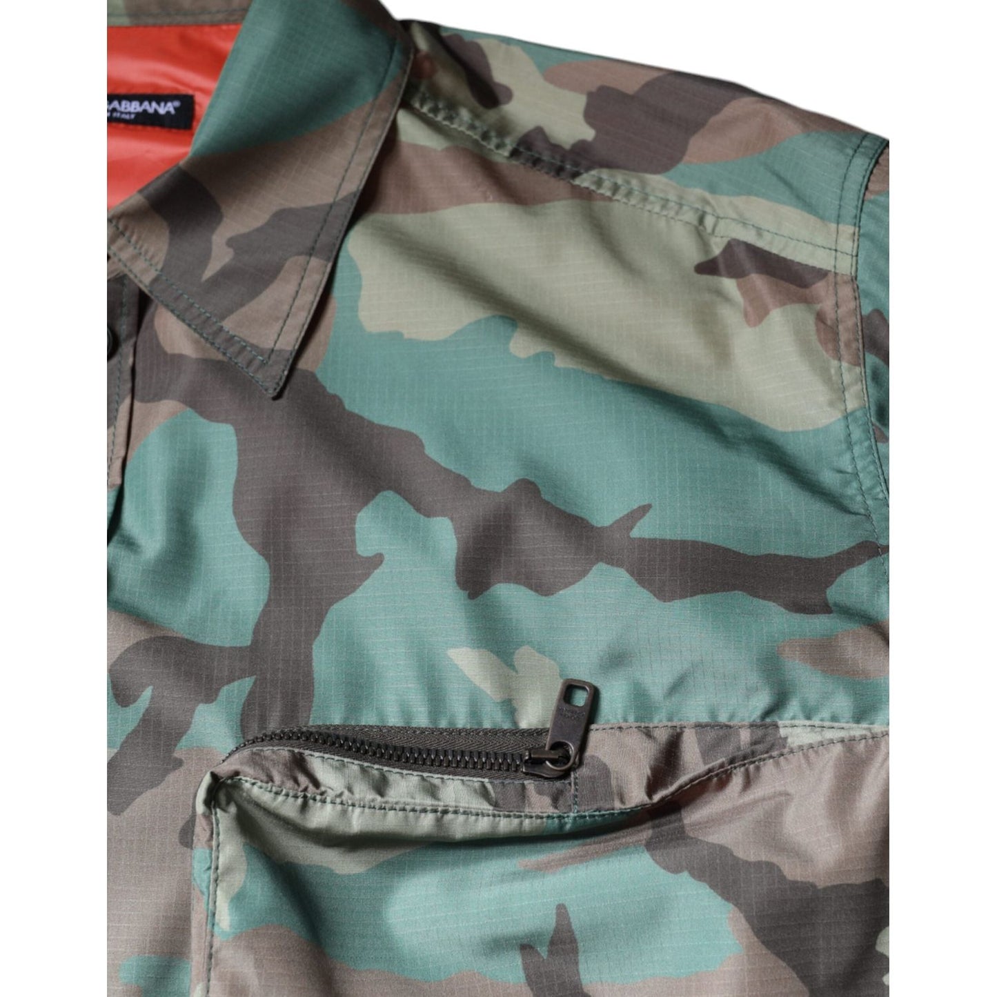 Dolce & Gabbana Multicolor Camouflage Button Down Shirt Dolce & Gabbana Dim Gray