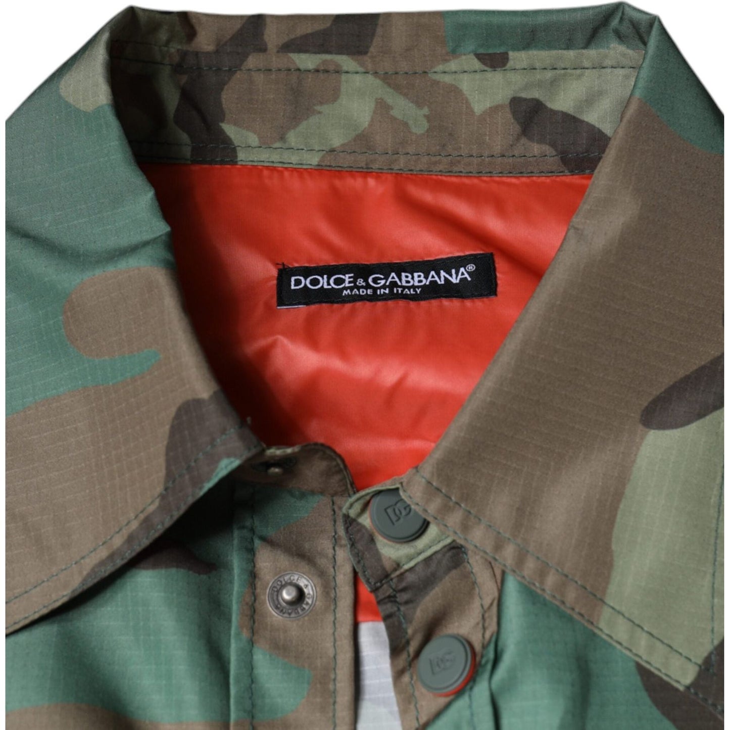 Dolce & Gabbana Multicolor Camouflage Button Down Shirt Dolce & Gabbana Dim Gray