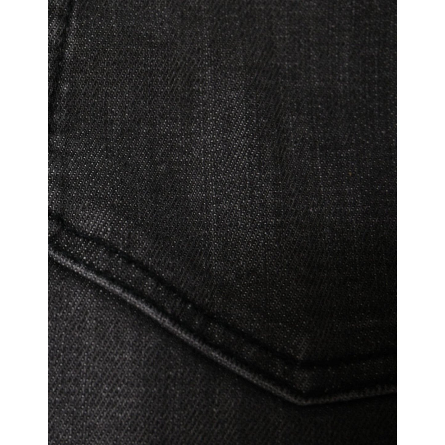 Dolce & Gabbana Black Tattered Cotton Skinny Men Denim Jeans Dolce & Gabbana Black