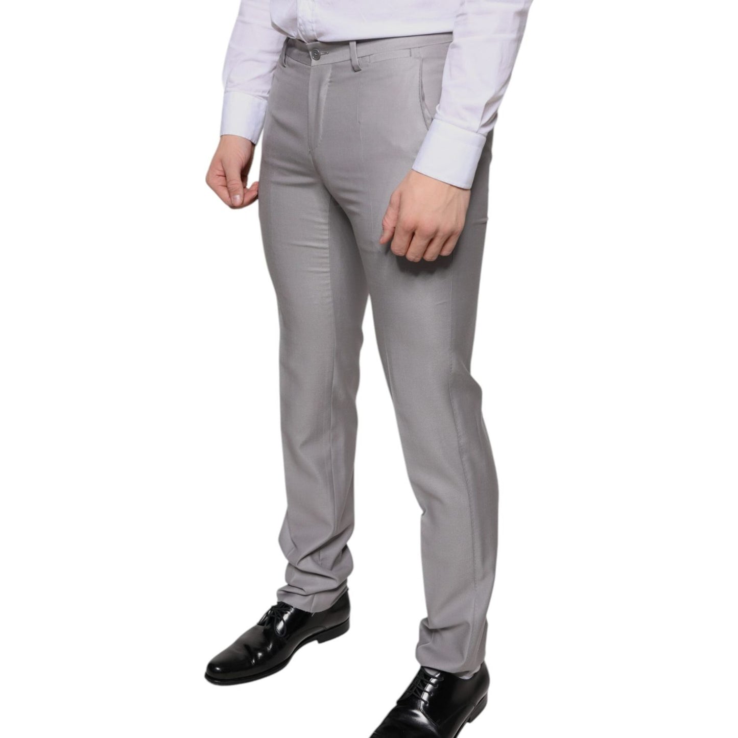 Dolce & Gabbana Light Gray Wool Dress Pants Dolce & Gabbana Light Slate Gray