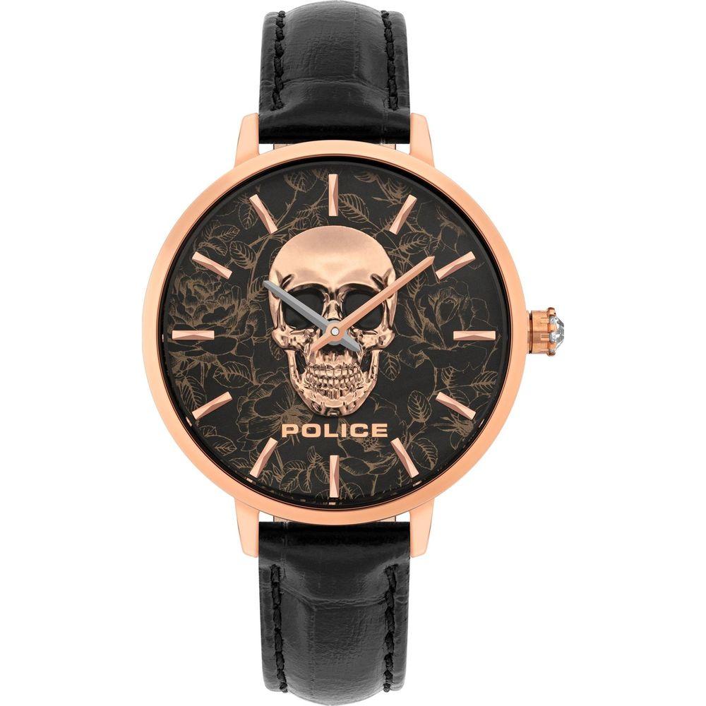 Police Black Leather Watch Police Wheat