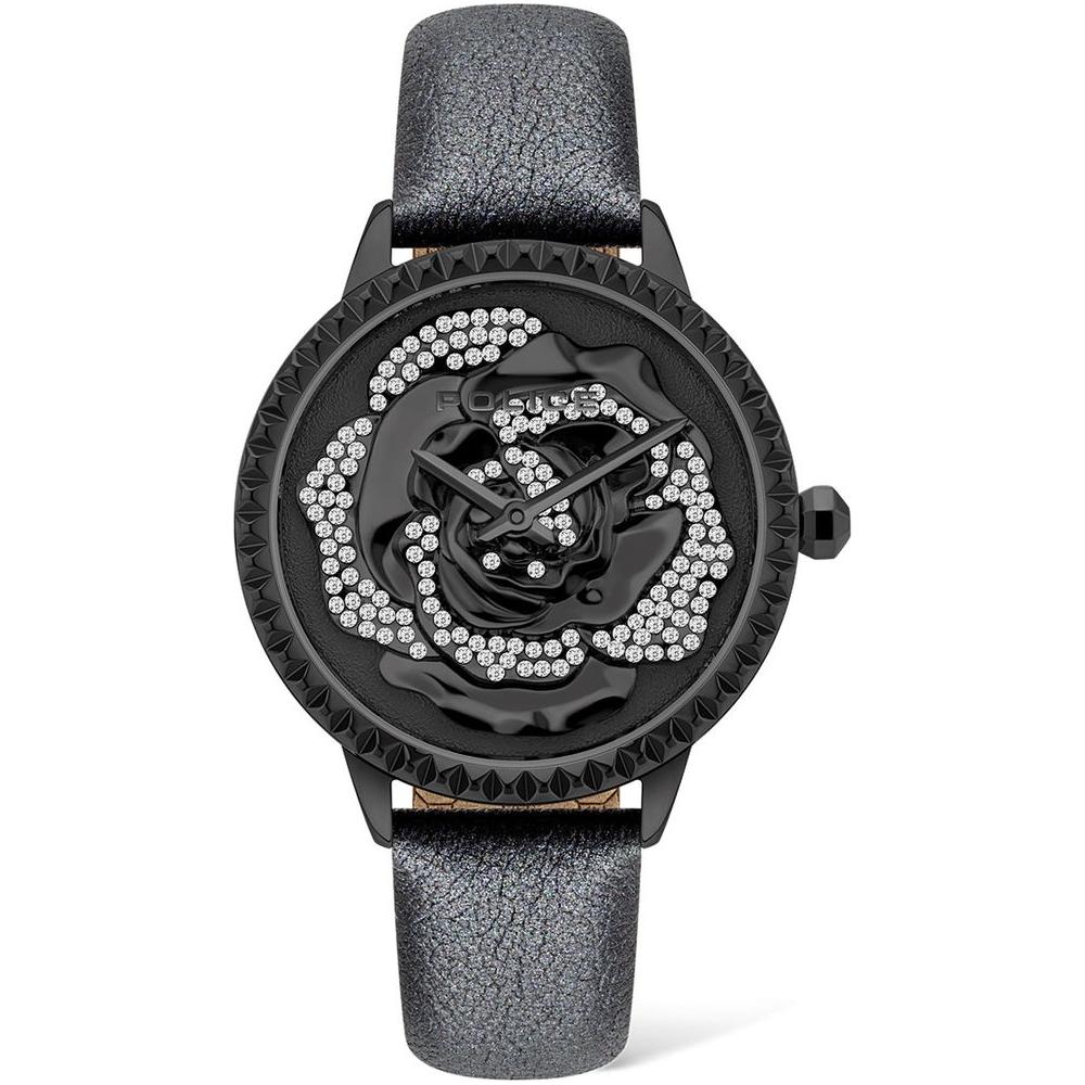 Police Black Leather Watch Police Dark Slate Gray