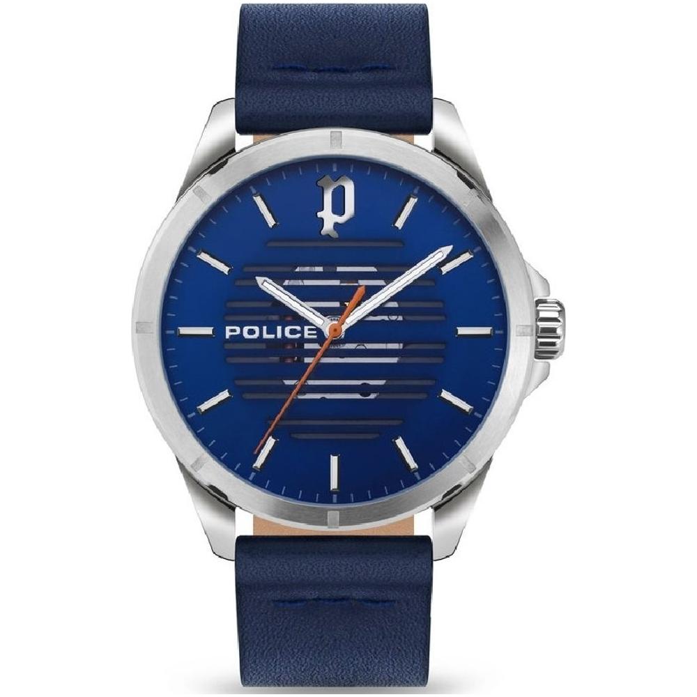 Police Blue Leather Watch Police Dark Slate Gray