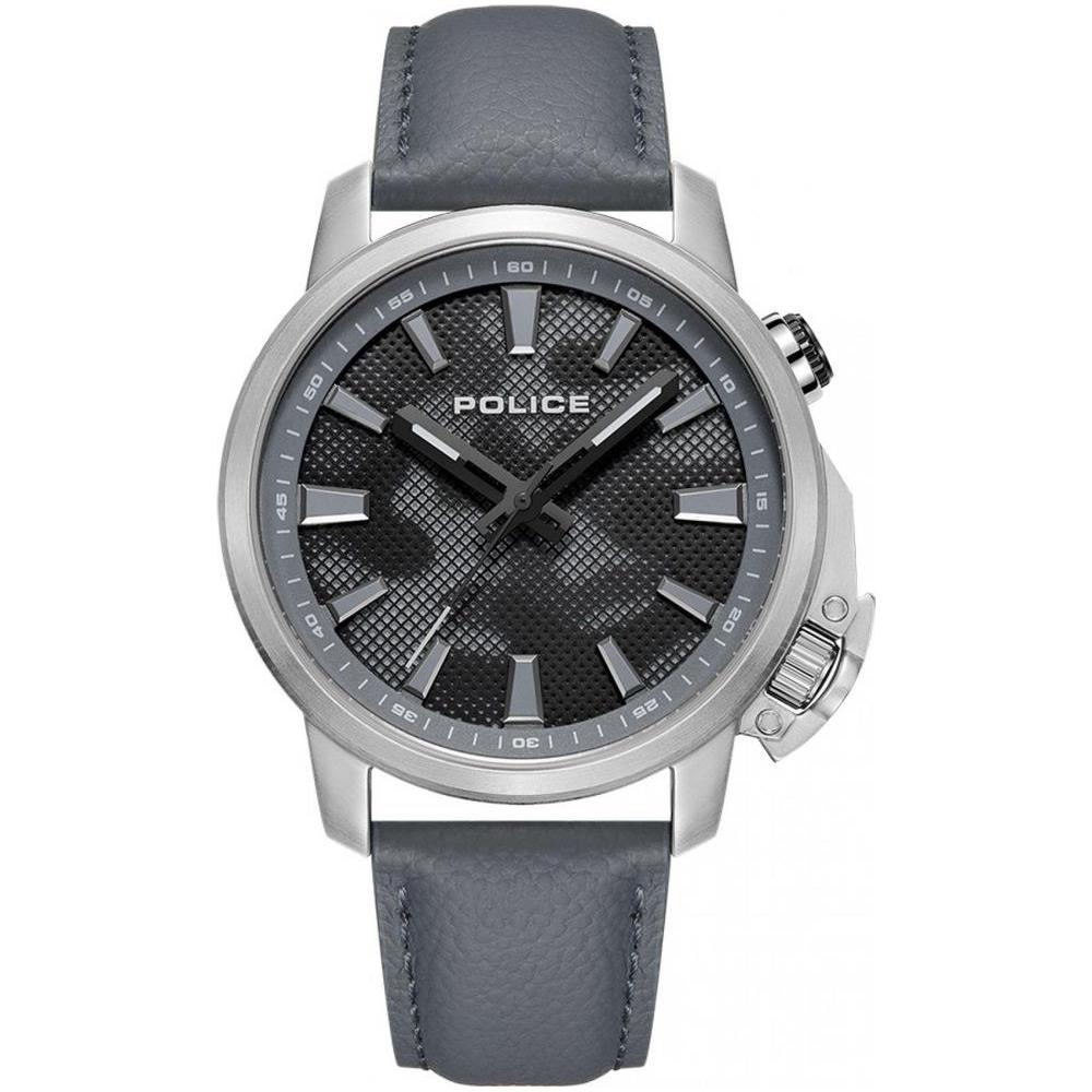 Police Gray Leather Watch Police Dim Gray