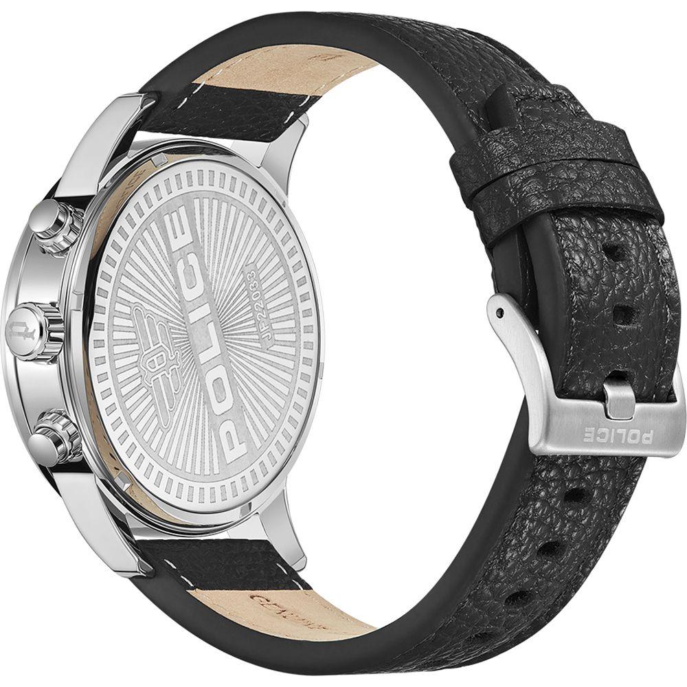 Police Black Leather Watch Police Dark Slate Gray