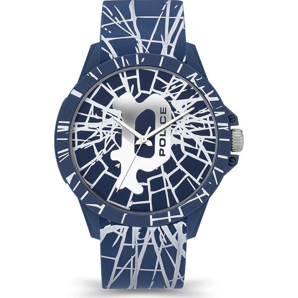 Police Blue Silicone Watch Police Light Gray