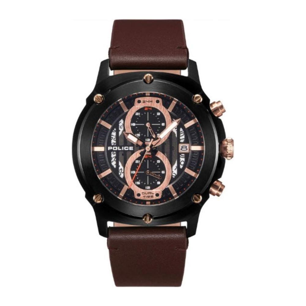 Police Brown Leather Watch Police Dark Slate Gray