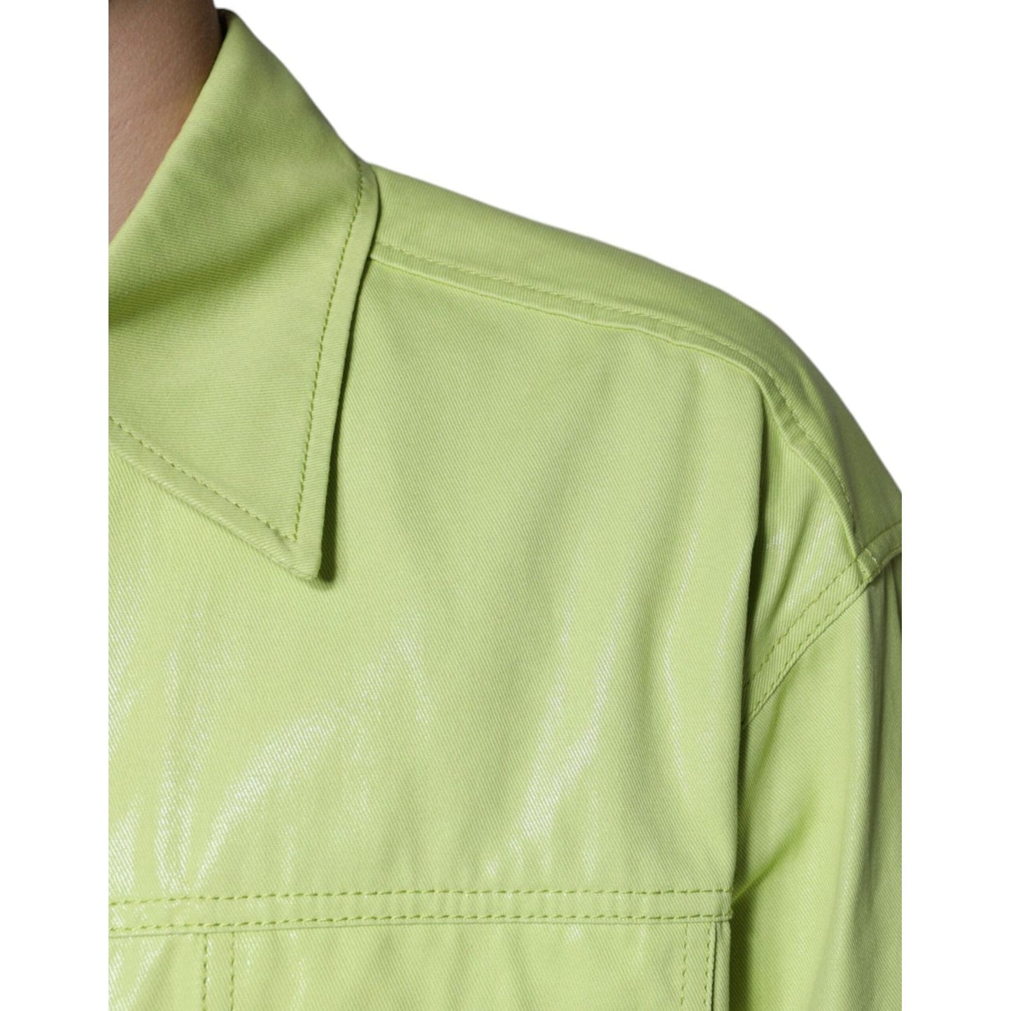 Dolce & Gabbana Green Cotton Collared Men Button Down Shirt Dolce & Gabbana Tan