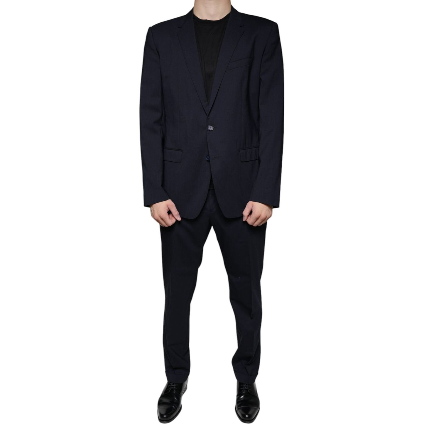 Dolce & Gabbana Dark Blue Formal Tuxedo 2 Piece Suit Dolce & Gabbana Black
