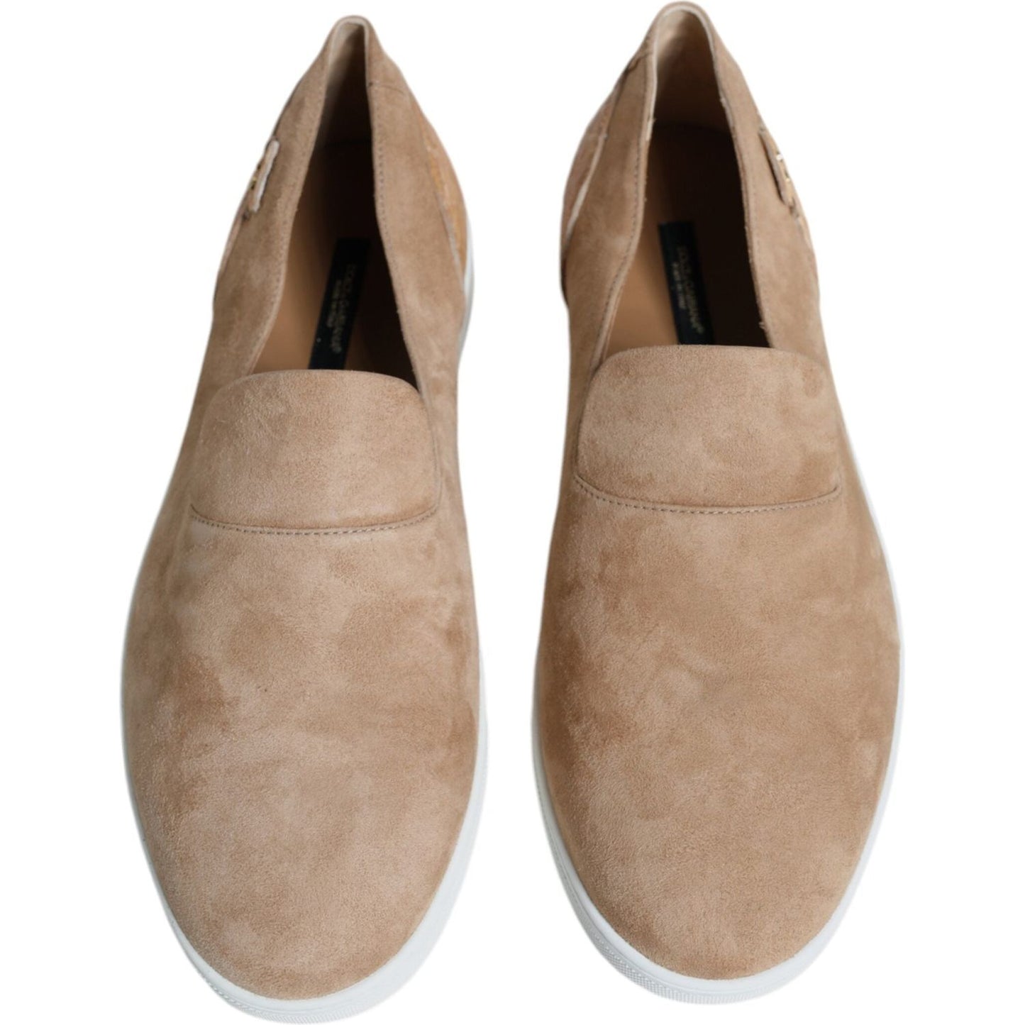 Dolce & Gabbana Beige Suede Caiman Loafers Slippers Shoes Dolce & Gabbana Rosy Brown