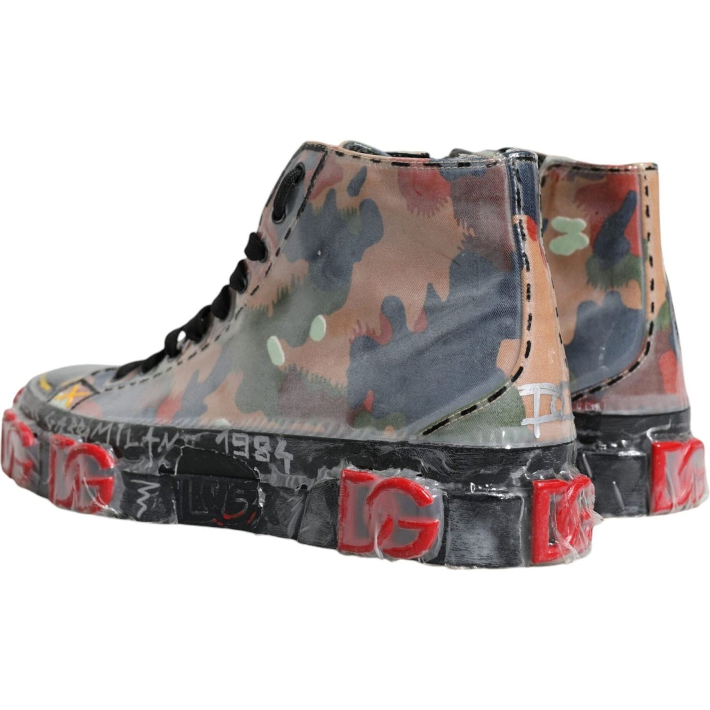 Dolce & Gabbana Multicolor Camouflage High Top Sneakers Shoes Dolce & Gabbana Dim Gray