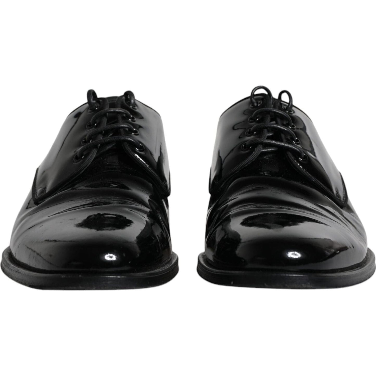Dolce & Gabbana Black Leather Lace Up Men Derby Formal Shoes Dolce & Gabbana Black
