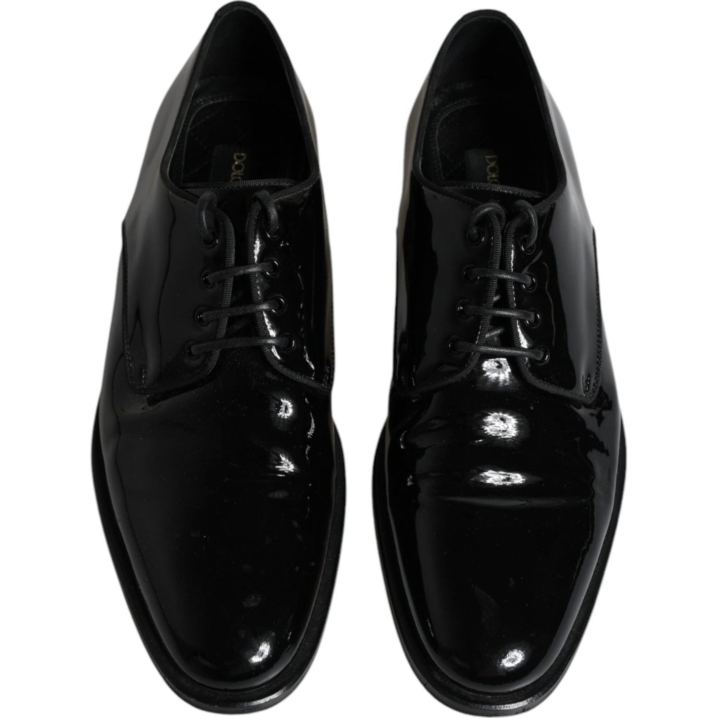 Dolce & Gabbana Black Leather Lace Up Men Derby Formal Shoes Dolce & Gabbana Black