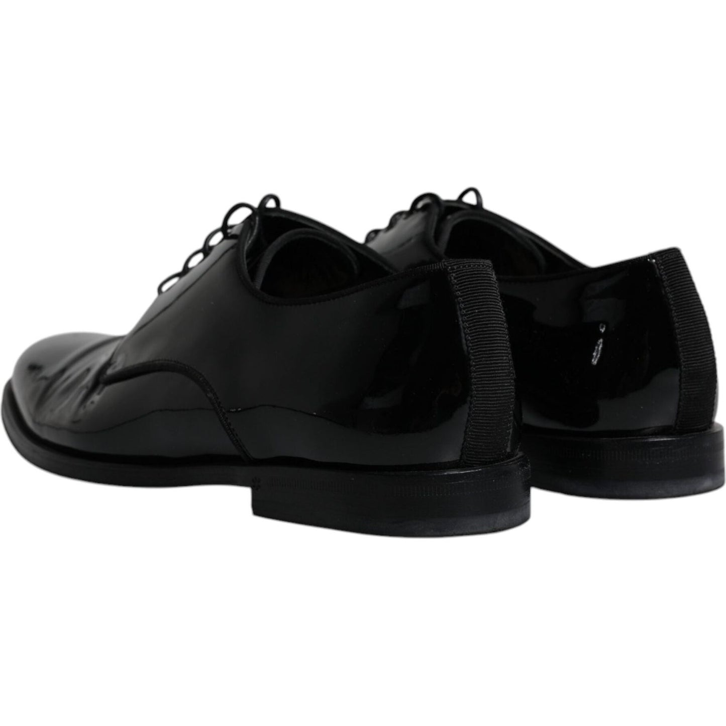 Dolce & Gabbana Black Leather Lace Up Men Derby Formal Shoes Dolce & Gabbana Black