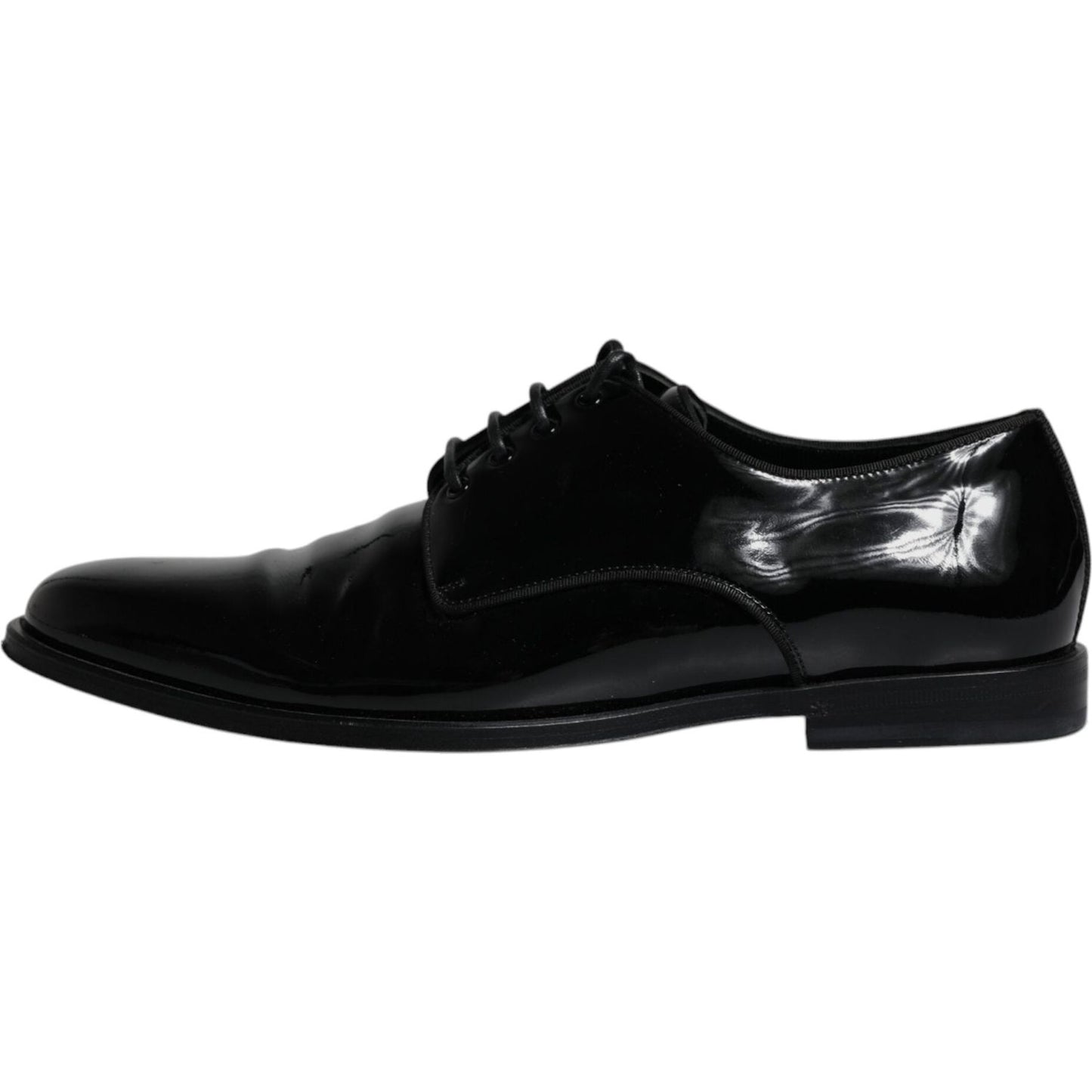 Dolce & Gabbana Black Leather Lace Up Men Derby Formal Shoes Dolce & Gabbana Black