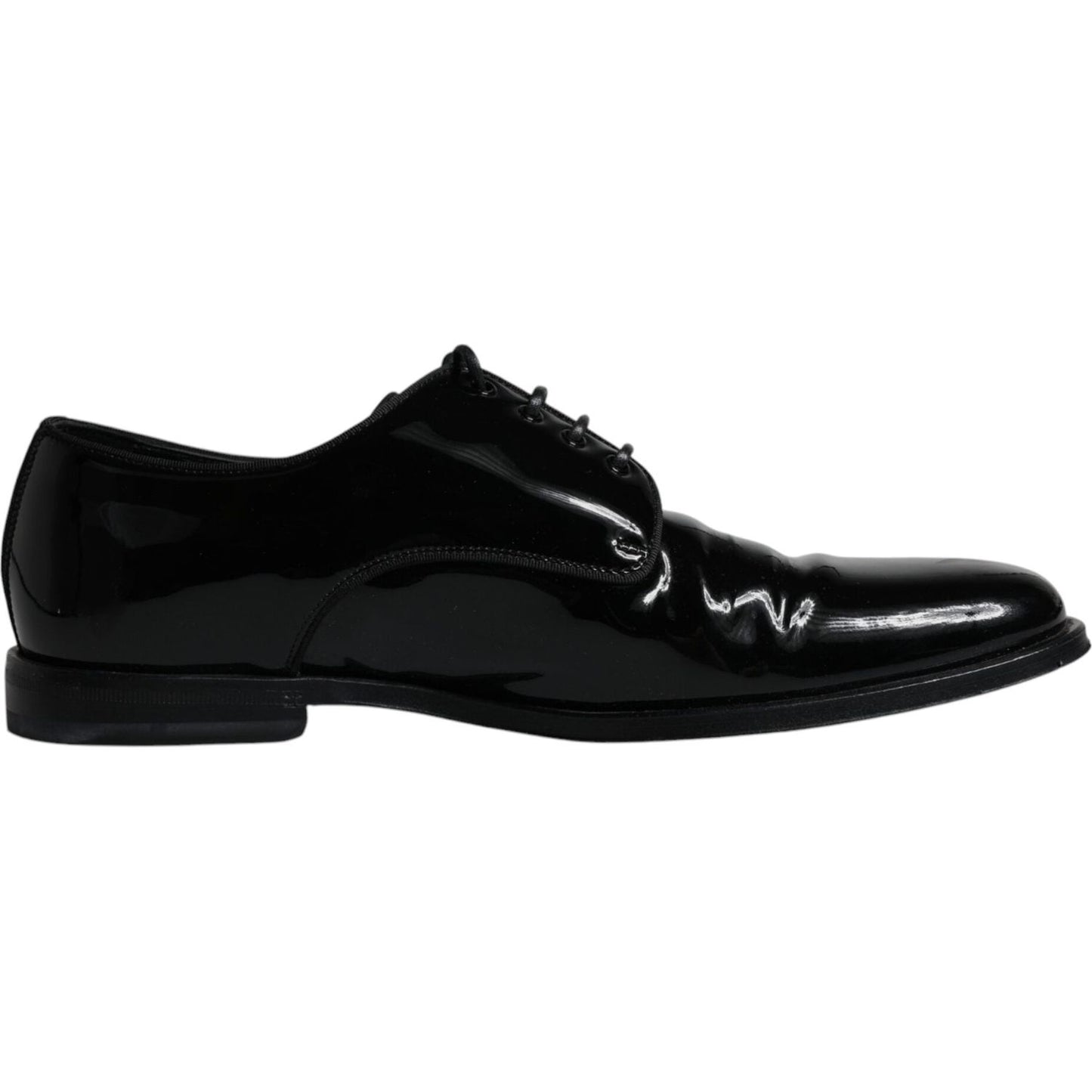 Dolce & Gabbana Black Leather Lace Up Men Derby Formal Shoes Dolce & Gabbana Black