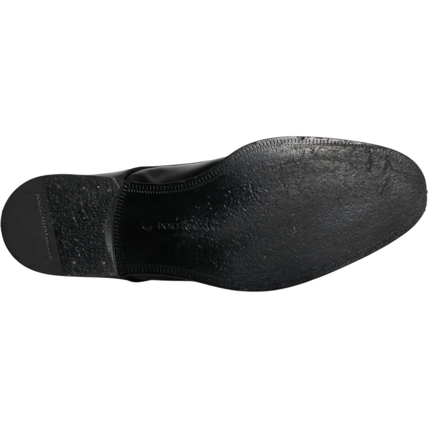 Dolce & Gabbana Black Leather Lace Up Men Derby Formal Shoes Dolce & Gabbana Dark Slate Gray