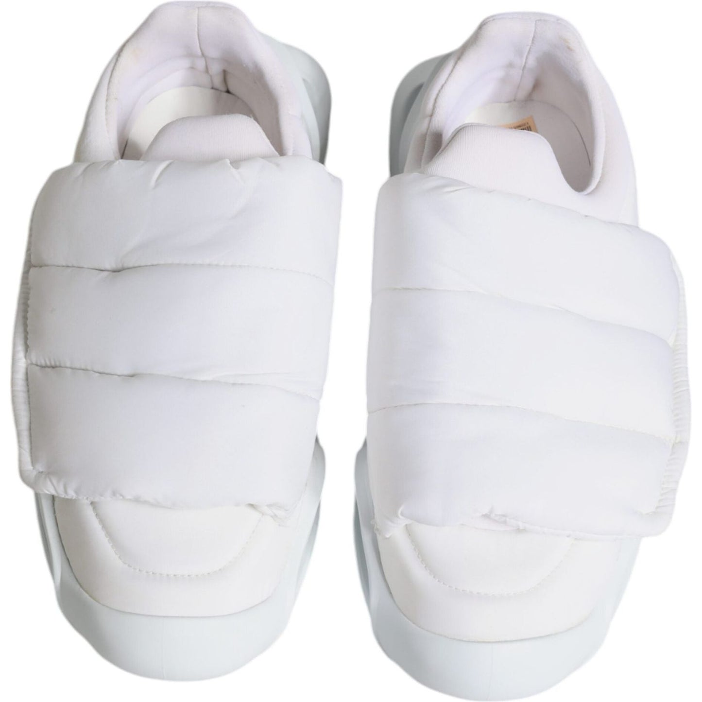 Dolce & Gabbana White Padded Fabric Low Top Sneakers Shoes Dolce & Gabbana Light Gray