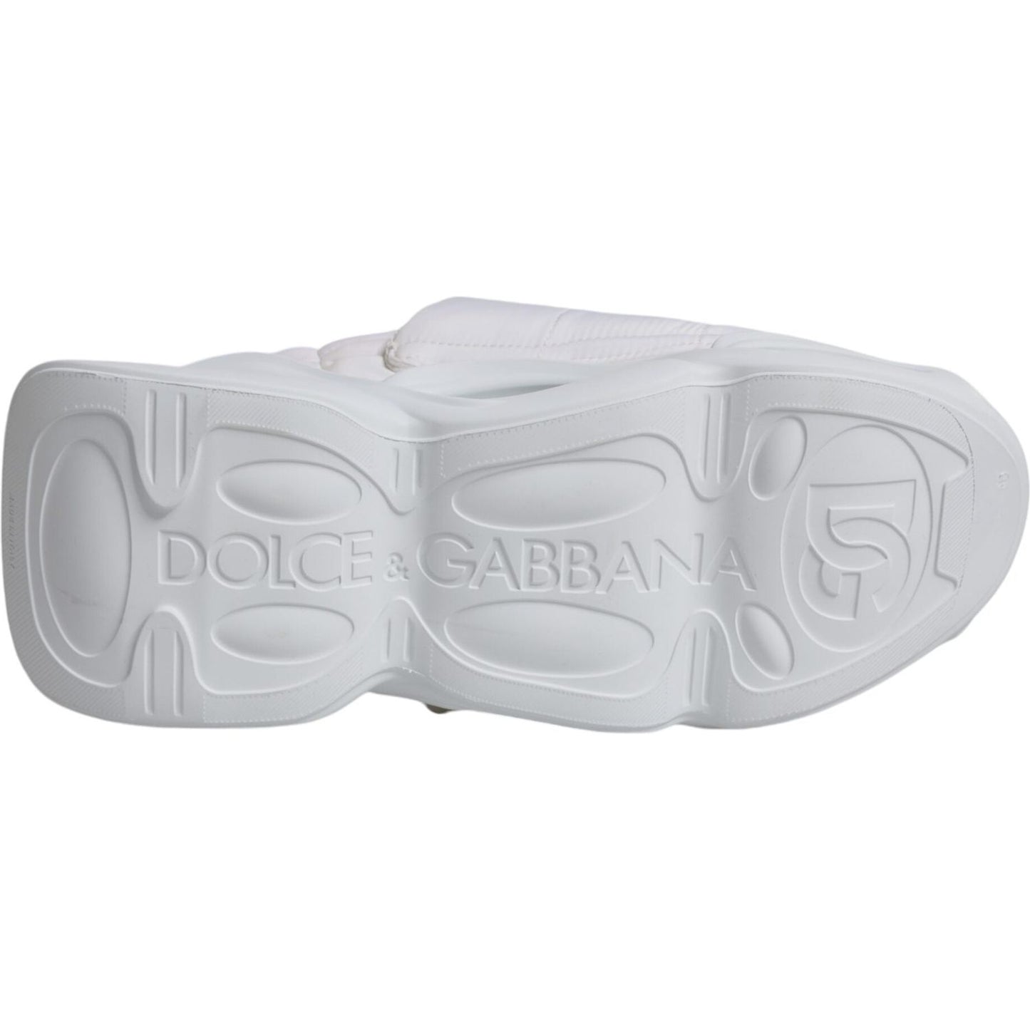 Dolce & Gabbana White Padded Fabric Low Top Sneakers Shoes Dolce & Gabbana Gray