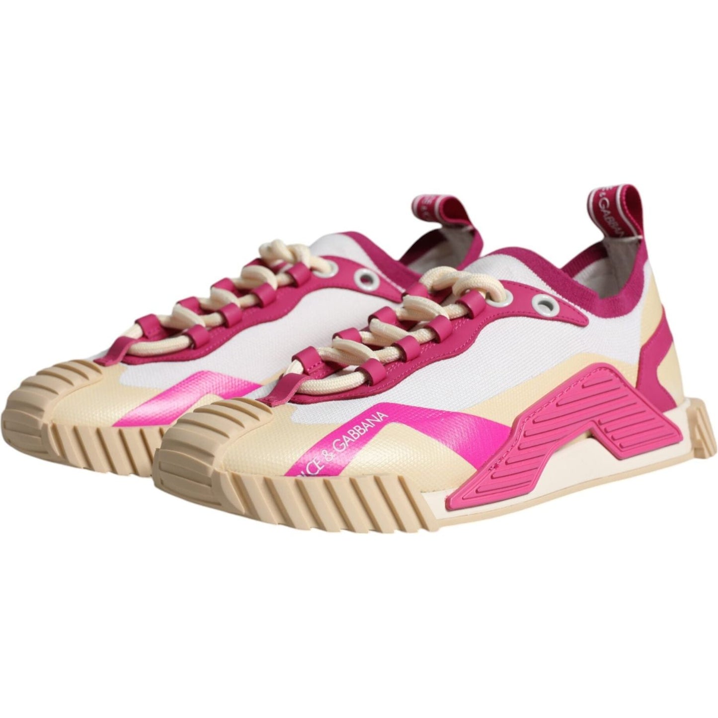 Dolce & Gabbana Multicolor NS1 Lace Up Low Top Sneaker Shoes Dolce & Gabbana Light Gray