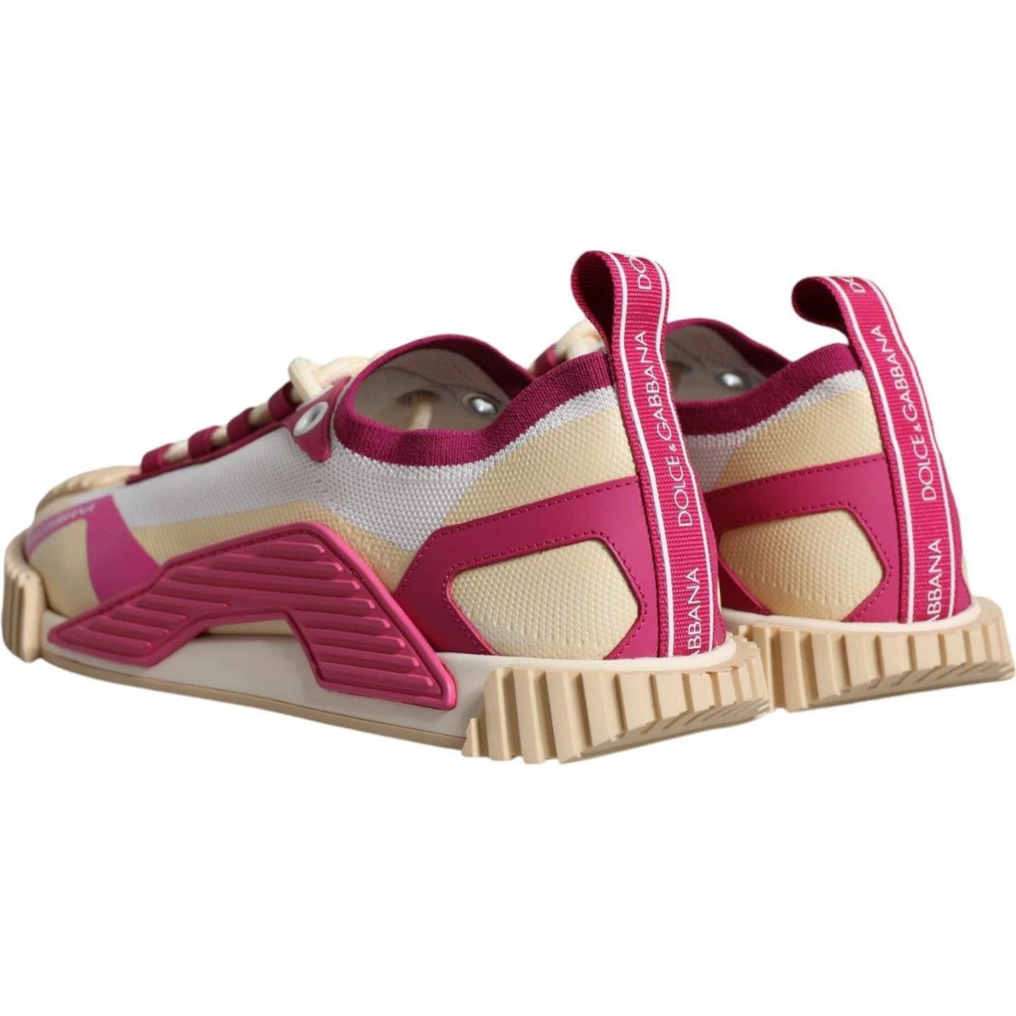 Dolce & Gabbana Multicolor NS1 Lace Up Low Top Sneaker Shoes Dolce & Gabbana Maroon