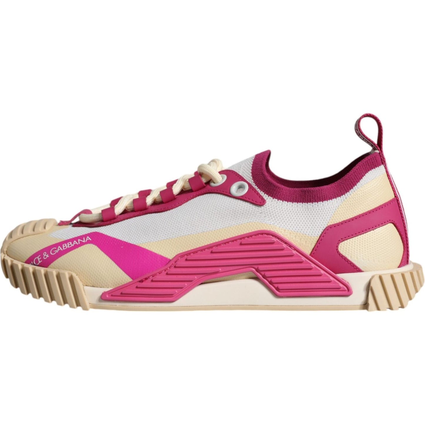Dolce & Gabbana Multicolor NS1 Lace Up Low Top Sneaker Shoes Dolce & Gabbana Light Gray