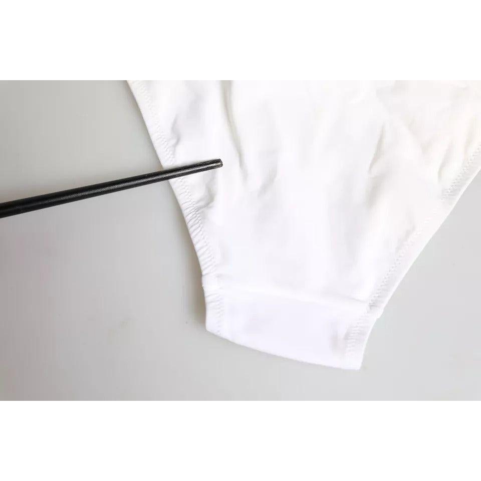 Dolce & Gabbana White Nylon Bottom Beachwear Swimwear Bikini Dolce & Gabbana Light Gray