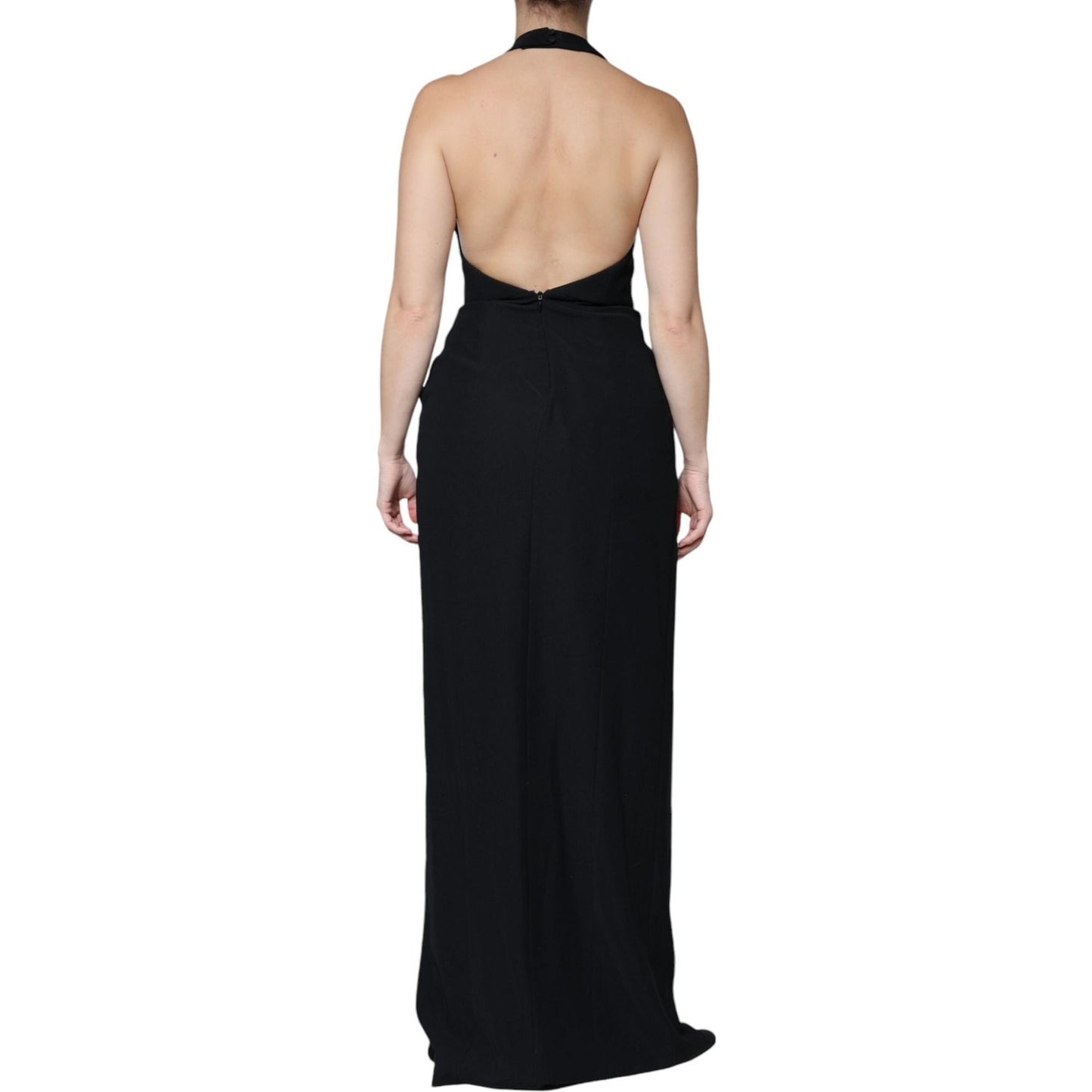 Emporio Armani Black Sleeveless Halter Sheath Long Gown Dress Emporio Armani Black