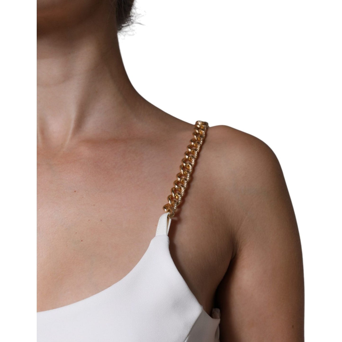 Elisabetta Franchi White Sleeveless Bodycon Sheath Mini Dress Elisabetta Franchi Dim Gray