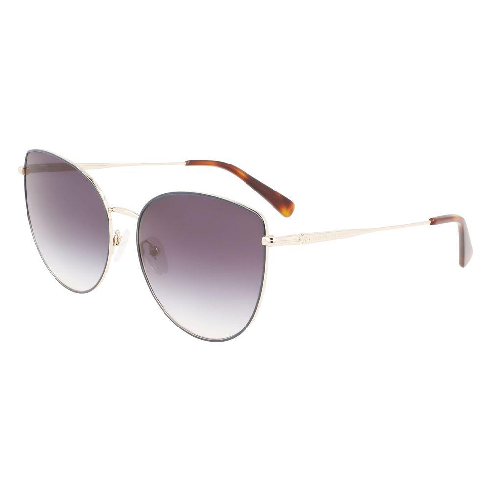 Longchamp Gold Metal Sunglasses Longchamp Light Slate Gray